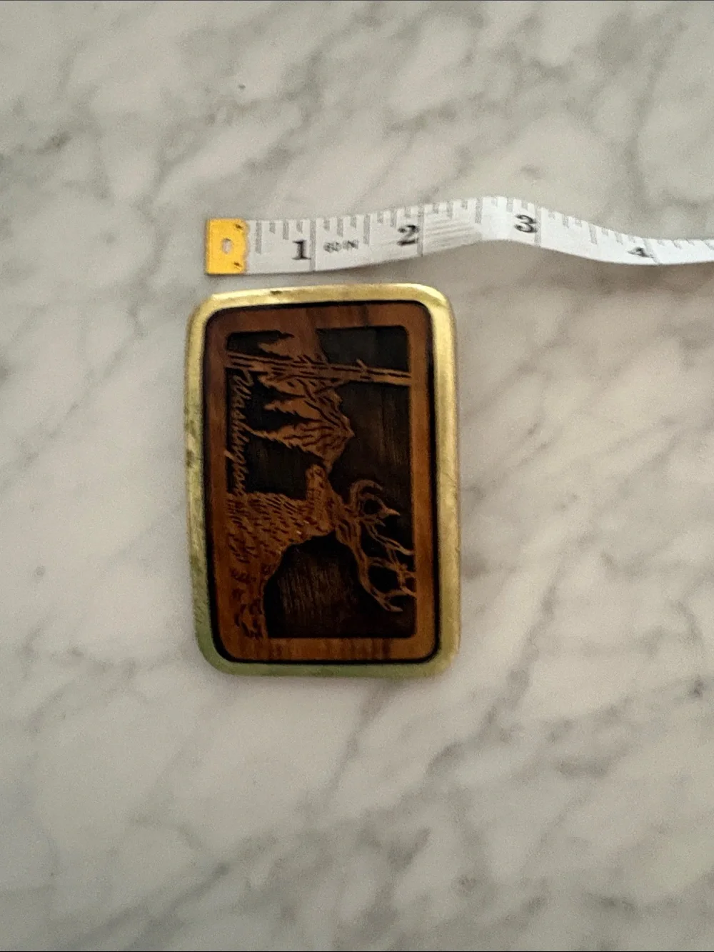 Trinity Brown and Gold Buck Silhouette Belt Buckle